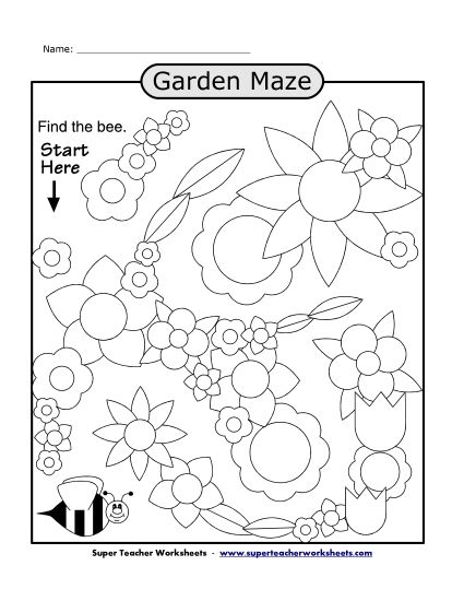 Alphabet Mazes (Easy) - Garden Maze Alphabet Mazes (Easy) - Garden Maze