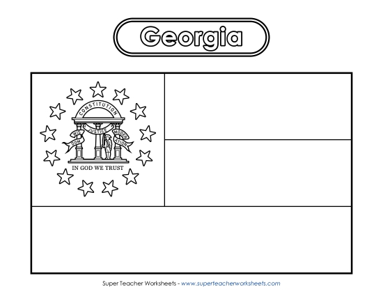 Flags & Seals - Georgia Flag Coloring Page