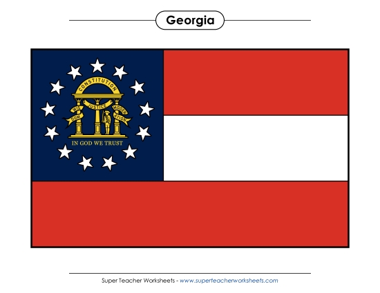Flags & Seals - Georgia State Flag (Full-Color Version)