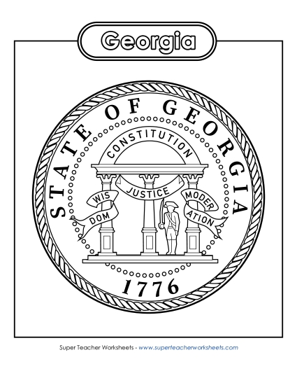 Flags & Seals - Georgia State Seal (Black & White)