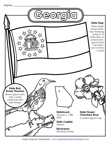 Symbols - Georgia State Symbols Coloring Page