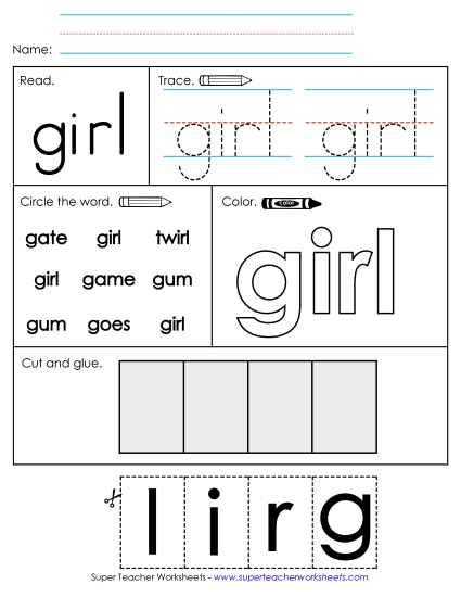 Individual Sight Words - Girl (Sight Word) Individual Sight Words - Girl (Sight Word)