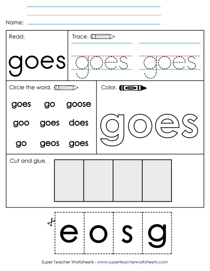 Individual Sight Words - Goes (Sight Word) Individual Sight Words - Goes (Sight Word)