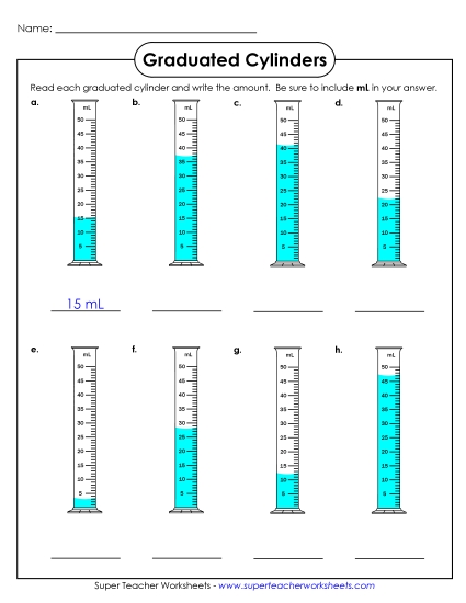 Intermediate - No Decimals - Graduated Cylinders (5s)