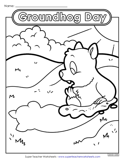 Coloring Pages - Groundhog Day Coloring Page