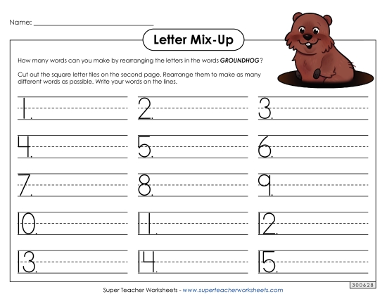 Puzzles & Games - Groundhog Letter Mix (Primary) Puzzles & Games - Groundhog Letter Mix (Primary)