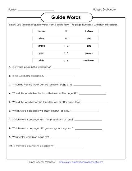 Guide Words #3