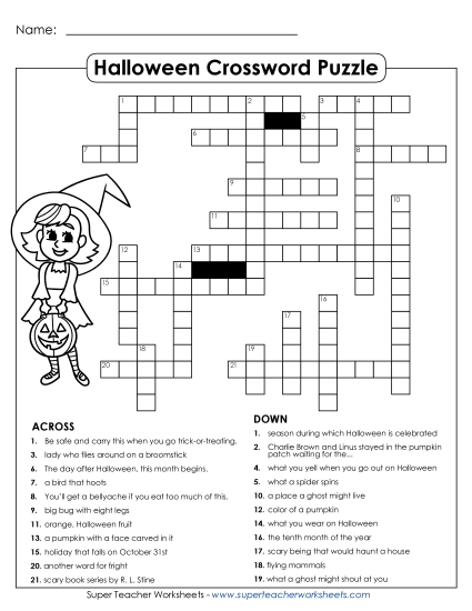 Puzzles - Halloween Crossword Puzzle