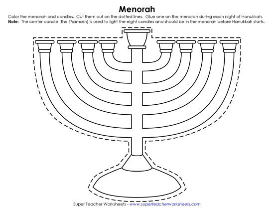 More Cut-Outs - Hanukkah Cut-Out Menorah More Cut-Outs - Hanukkah Cut-Out Menorah