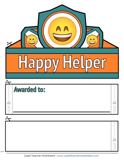 Award Crowns/Hats - Happy Helper (Color)