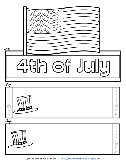 Puzzles & Crafts - Hat Craft: Happy 4th of July