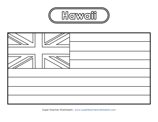 Flags & Seals - Hawaii Flag Coloring Page