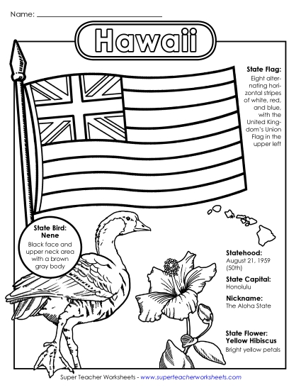 Symbols - Hawaii State Symbols Coloring Page