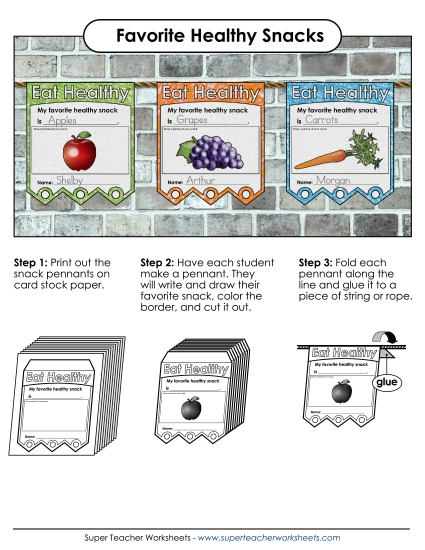Pennant Flags - Healthy Snack Pennants 
