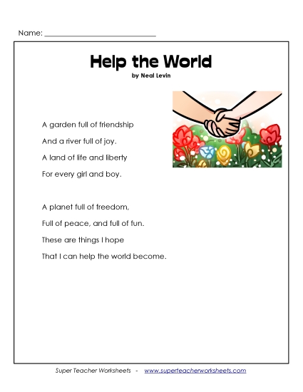 Poems - Help the World (Poem) Poems - Help the World (Poem)