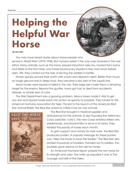 Articles - Helping the Helpful War Horse