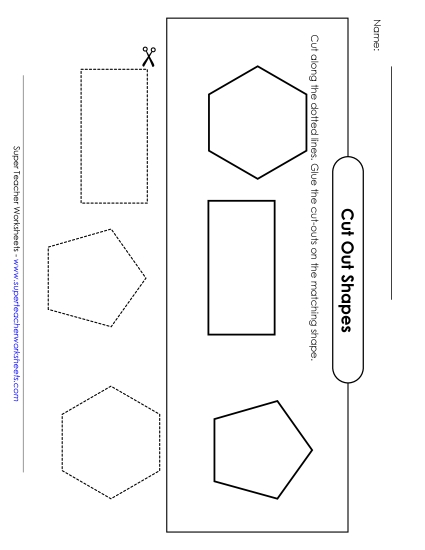 Cut and Glue Shapes - Hexagon, Pentagon, Rectangle Cut and Glue Shapes - Hexagon, Pentagon, Rectangle