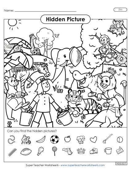 Zoo Activities - Hidden Picture: Zoo