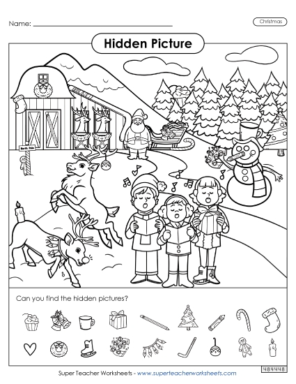 Hidden Picture Puzzles - Hidden Pictures: Outdoor Christmas Scene Hidden Picture Puzzles - Hidden Pictures: Outdoor Christmas Scene