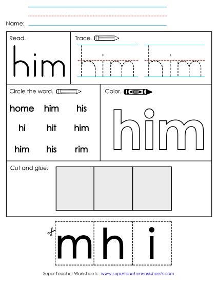 Individual Sight Words - Him (Sight Word) Individual Sight Words - Him (Sight Word)