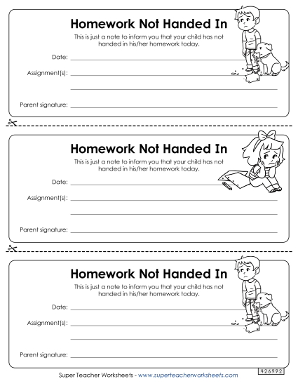 Parent Communications - Homework Not Done