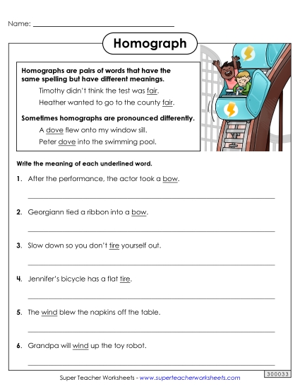 Homograph Worksheets - Homograph Sentences Homograph Worksheets - Homograph Sentences