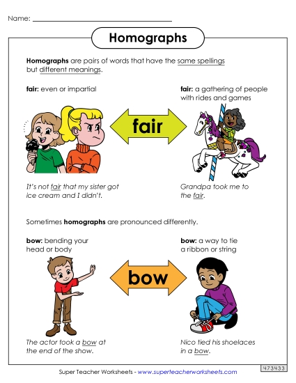 Anchor Chart - Homographs Anchor Chart