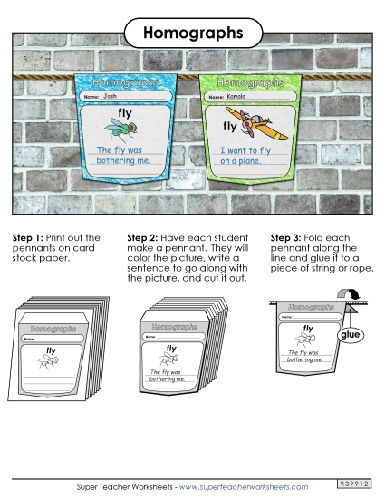 Cut-and-Glue Activities - Homographs Pennants Cut-and-Glue Activities - Homographs Pennants