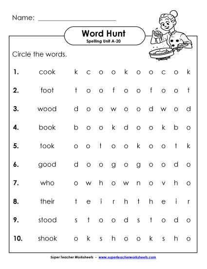 Worksheets - Horizontal Word Hunt (A-20) Worksheets - Horizontal Word Hunt (A-20)