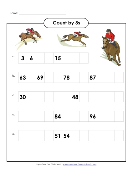 Horses - Count by 3s Horses - Count by 3s