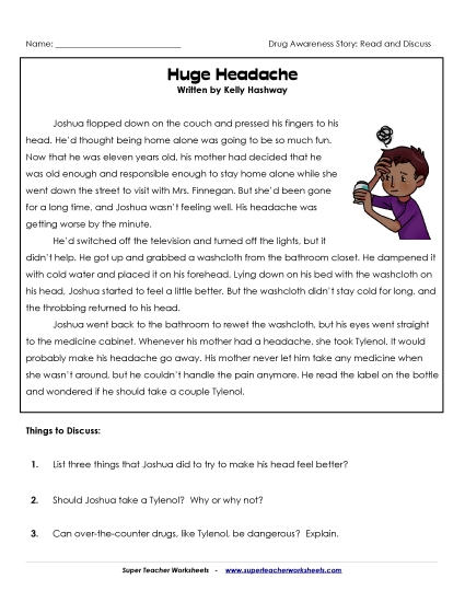 Read and Discuss Stories - Huge Headache