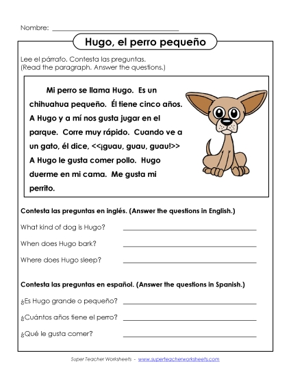 Short Passages (Level: Basic) - Hugo, El Pequeno Perro Short Passages (Level: Basic) - Hugo, El Pequeno Perro