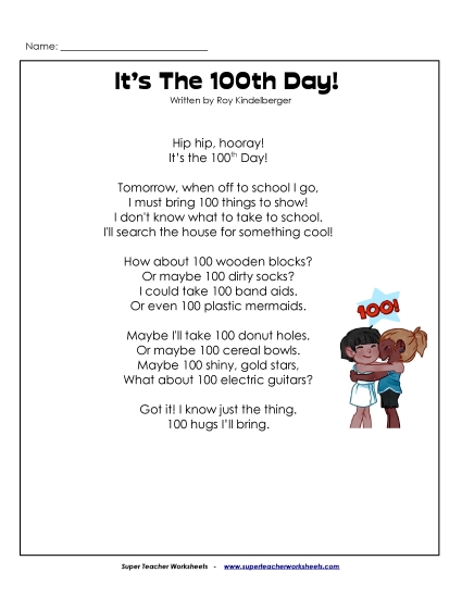 Reading - Hundred Days Poem