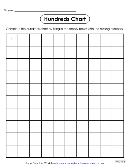 Hundreds Charts (1-100) - Hundreds Chart (Blank)