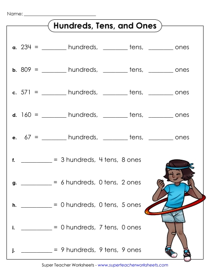 Place Value - Hundreds, Tens and Ones