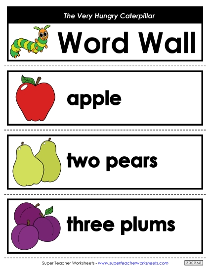 Pocket Chart Word Wall - Hungry Caterpillar Word Wall