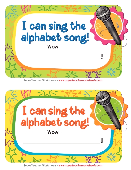 Pre-K and K ELA Awards - I can sing the ABCs! Pre-K and K ELA Awards - I can sing the ABCs!