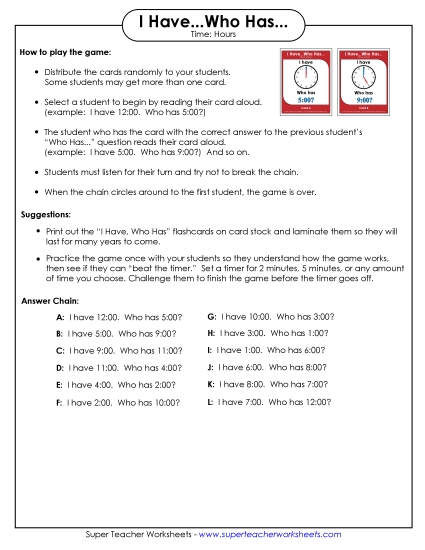 Task Cards & Games - I have... Who has... Game