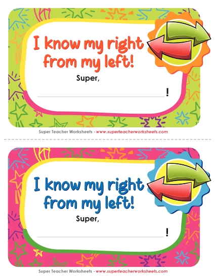 Award - I Know My Right from My Left! Award