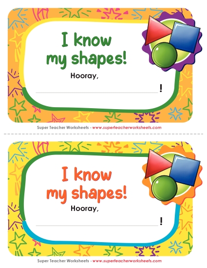Award - I Know My Shapes! Award
