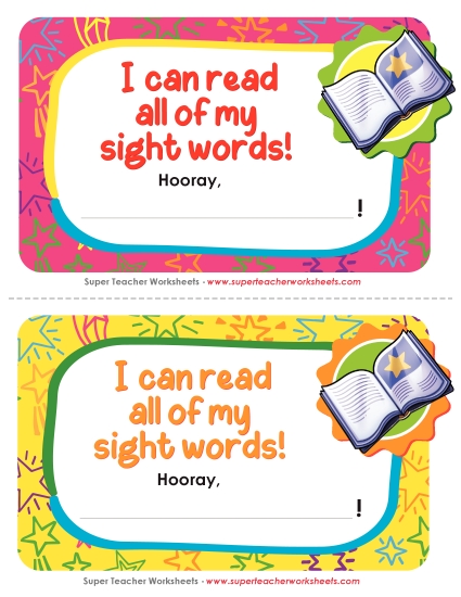 Pre-K and K ELA Awards - I know my sight words! Pre-K and K ELA Awards - I know my sight words!