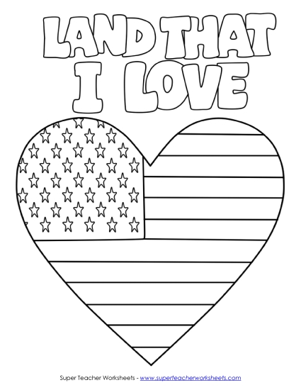 Coloring Pages - I Love America!