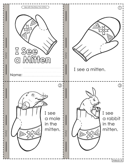 Cut-and-Glue Activities - I See a Mitten Mini-Book