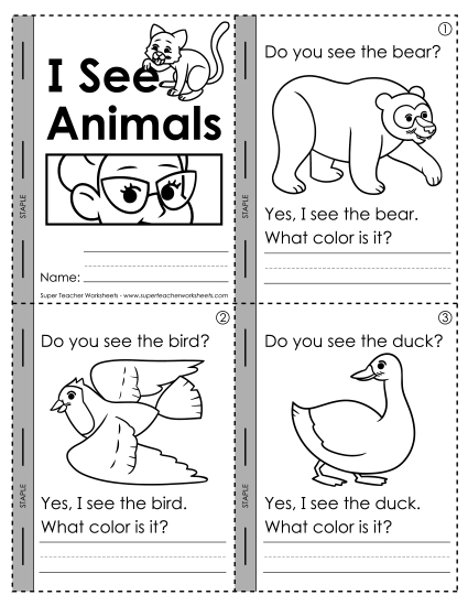 Cut-and-Glue Activities - I See Animals! - Mini-Book Cut-and-Glue Activities - I See Animals! - Mini-Book