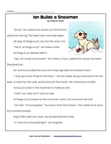 Ian and Sir Wags-a-Lot Stories (Fiction) - Ian Builds a Snowman Ian and Sir Wags-a-Lot Stories (Fiction) - Ian Builds a Snowman