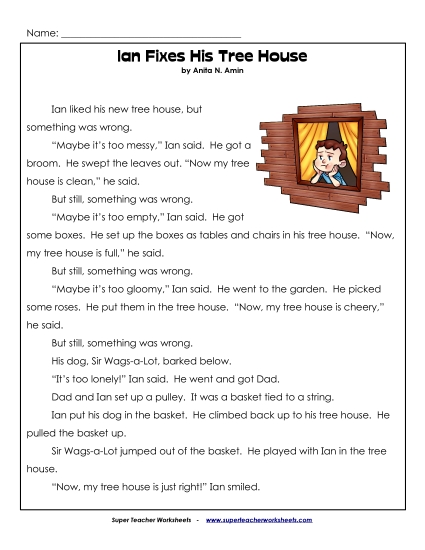 Ian and Sir Wags-a-Lot Stories (Fiction) - Ian Fixes His Tree House