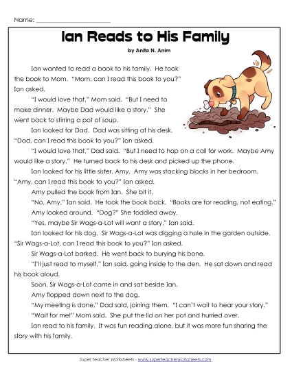 Ian and Sir Wags-a-Lot Stories (Fiction) - Ian Reads to His Family