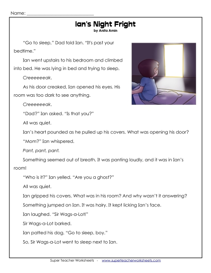 Ian and Sir Wags-a-Lot Stories (Fiction) - Ian's Night Fright