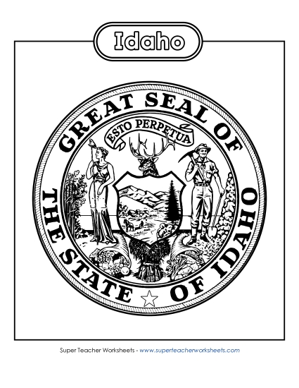 Flags & Seals - Idaho State Seal (Black & White) Flags & Seals - Idaho State Seal (Black & White)