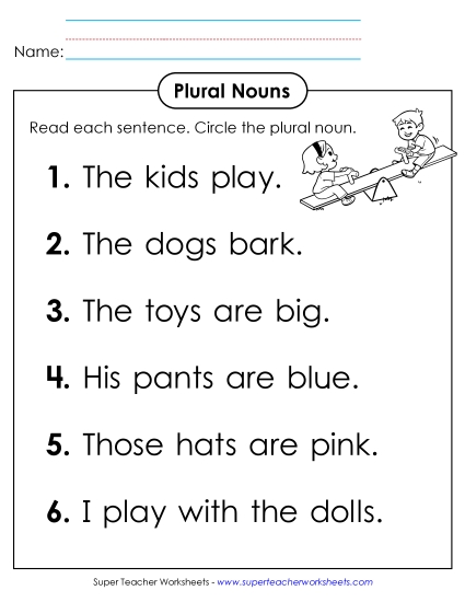 Singular & Plural Nouns - Identify Plural Nouns Singular & Plural Nouns - Identify Plural Nouns
